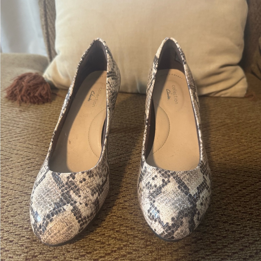 Clarks Snakeskin Heels